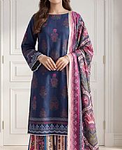 Navy Blue Lawn Suit