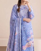 Dark Pastel Blue Lawn Suit