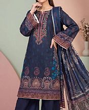 Navy Blue Lawn Suit