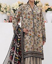 Salitex Beige Lawn Suit- Pakistani Designer Lawn Suits