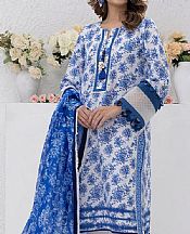 Salitex Off White/Blue Lawn Suit- Pakistani Designer Lawn Suits
