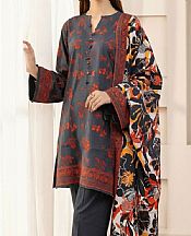 Salitex Dark Grey Khaddar Suit- Pakistani Winter Clothing