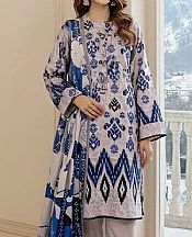 Salitex Ivory/Blue Khaddar Suit- Pakistani Winter Dress