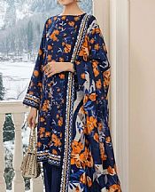Salitex Blue Khaddar Suit- Pakistani Winter Dress