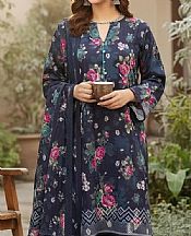 Salitex Navy Khaddar Suit- Pakistani Winter Dress