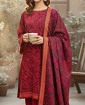 Salitex Maroon Khaddar Suit- Pakistani Winter Dress