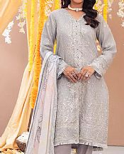 Salitex Light Grey Organza Suit- Pakistani Chiffon Dress