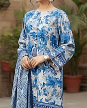 Salitex White/Blue Khaddar Suit- Pakistani Winter Clothing