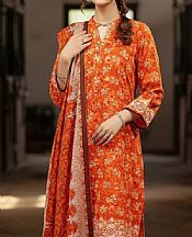 Salitex Orange Khaddar Suit- Pakistani Winter Clothing