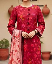 Salitex Crimson Khaddar Suit- Pakistani Winter Dress