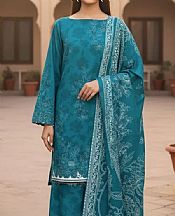 Salitex Dark Turquoise Khaddar Suit- Pakistani Winter Clothing