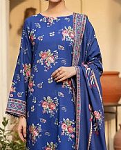 Salitex Royal Blue Khaddar Suit- Pakistani Winter Clothing