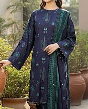 Salitex Navy Blue Khaddar Suit- Pakistani Winter Dress