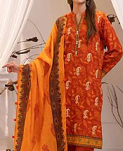 Salitex Orange Khaddar Suit- Pakistani Winter Dress