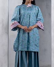 Salitex Teal Blue Lawn Kurti- Pakistani Lawn Dress