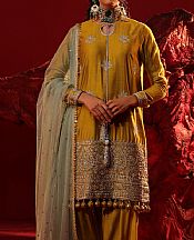 Salitex Olive Cotton Net Suit- Pakistani Chiffon Dress