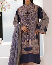 Beige/Navy Lawn Suit- Pakistani Designer Lawn Dress