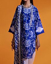Cobalt Blue Lawn Suit (2 Pcs)- Pakistani Lawn Dress