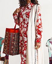 Sana Safinaz Red Slub Suit