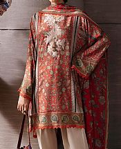 Sana Safinaz Pastel Red Linen Suit (2 Pcs)- Pakistani Winter Clothing