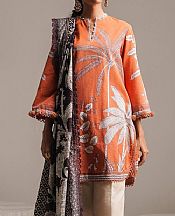 Sana Safinaz Safety Orange Slub Suit (2 Pcs)- Pakistani Winter Dress