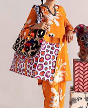 Sana Safinaz Safety Orange Linen Suit (2 Pcs)- Pakistani Winter Clothing