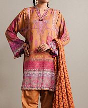 Sana Safinaz Safety Orange Linen Suit- Pakistani Winter Clothing