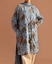 Sana Safinaz Light Turquoise Linen Suit (2 Pcs)- Pakistani Winter Dress