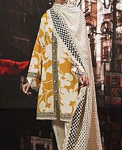 Off-white/Mustard Slub Suit (2 Pcs)- Pakistani Winter Clothing