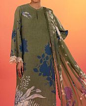 Sana Safinaz Army Green Lawn Suit (2 Pcs)- Pakistani Designer Lawn Suits