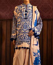 Ivory/Blue Linen Suit