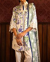 White/Blue Linen Suit