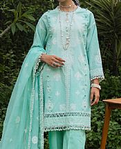 Sana Safinaz Light Turquoise Chambray Suit- Pakistani Chiffon Dress