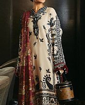 Sana Safinaz Cream/Black Linen Suit- Pakistani Winter Clothing