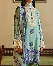 Sana Safinaz Sea Green Linen Suit- Pakistani Winter Dress
