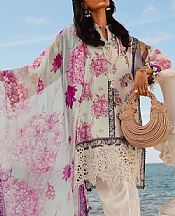 Sana Safinaz White/Turquoise Lawn Suit- Pakistani Designer Lawn Suits