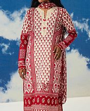 Sana Safinaz Off White/Red Lawn Suit (2 pcs)- Pakistani Lawn Dress