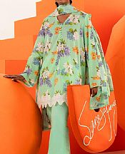 Sana Safinaz Green Spring Rain Lawn Suit- Pakistani Designer Lawn Suits