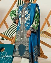 Sana Safinaz Grey/Blue Lawn Suit (2 pcs)- Pakistani Lawn Dress