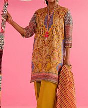 Sana Safinaz Mustard Lawn Suit- Pakistani Lawn Dress