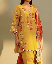 Sana Safinaz Mustard Lawn Suit- Pakistani Lawn Dress