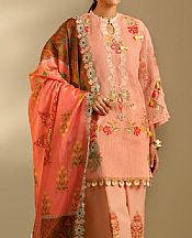 Sana Safinaz Peach Cotton Suit- Pakistani Lawn Dress