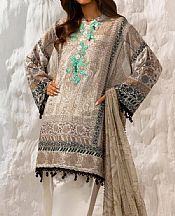 Sana Safinaz Beige Lawn Suit- Pakistani Designer Lawn Suits