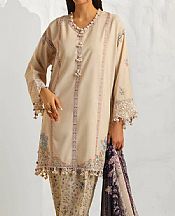 Sana Safinaz Beige Lawn Suit- Pakistani Lawn Dress