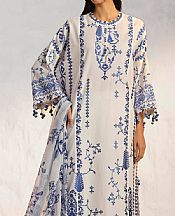 Sana Safinaz White/Blue Lawn Suit- Pakistani Lawn Dress