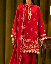 Sana Safinaz Red Slub Suit- Pakistani Winter Dress