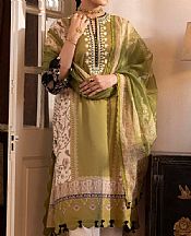 Sana Safinaz Olive/Off White Lawn Suit (2 pcs)- Pakistani Lawn Dress