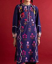 Sana Safinaz Navy Blue Lawn Suit (2 pcs)- Pakistani Designer Lawn Suits
