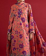 Peachy Pink Lawn Suit
