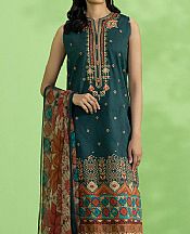 Teal Lawn Suit (2 Pcs)- Pakistani Designer Lawn Dress